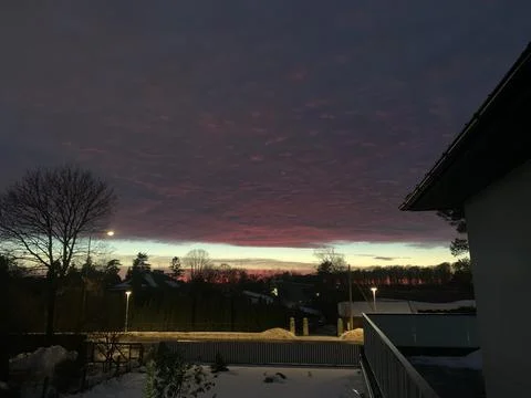 Red cloudy sky Stock Photos