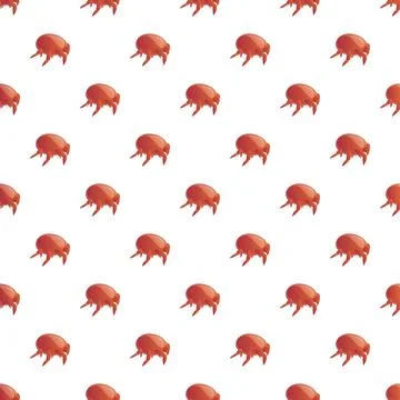 Red clover mite insects creating seamless pattern Stock Illustration