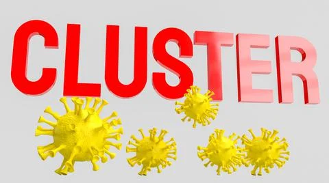 Red cluster text for virus crisis concept 3d rendering イラスト素材