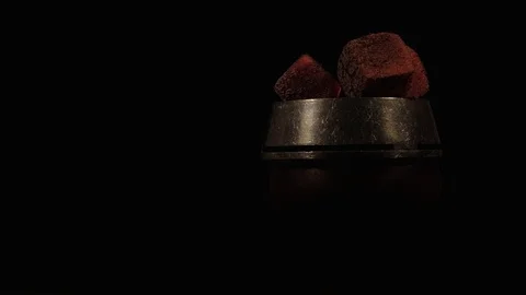 The red coals of the hookah closeup Stock Footage 124972043