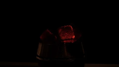 The red coals of the hookah closeup Stock Footage 124972074
