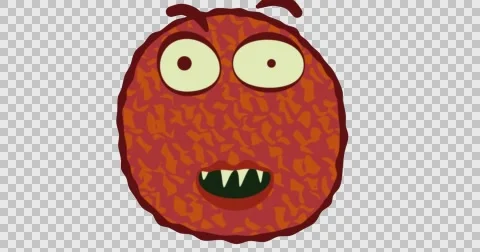 Red Coccus Round Bacteria Cartoon Looped Video stock 63429510