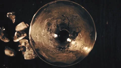 Red cocktail with cherry. Top view Stock Footage 129402415