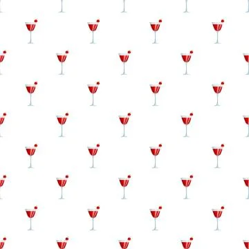 Red cocktail drinks pattern for party background Stock Illustration