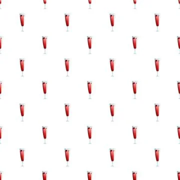 Red cocktail drinks pattern on white background Stock Illustration