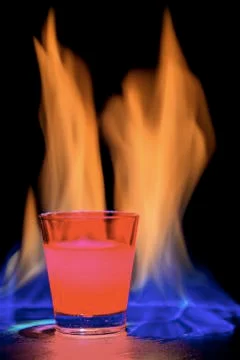 Red cocktail flame Stock Photos