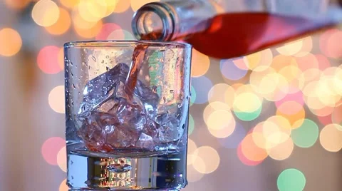 Red cocktail Stock Footage 8634631