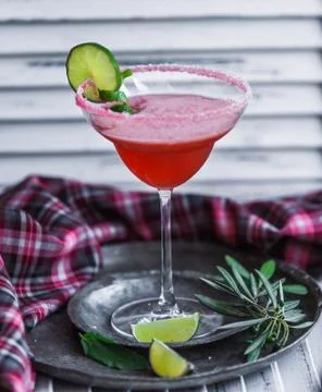 Red cocktail on the table Stock Photos