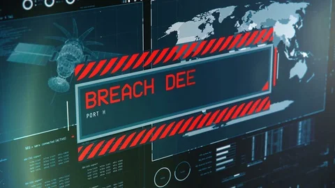 Red code alert message, breach detected, satellite control system compromised Stock Footage 83088184