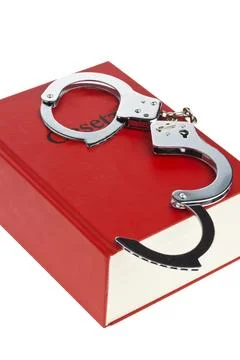 A red code with rules of court. Isloiert on a white background Foto stock