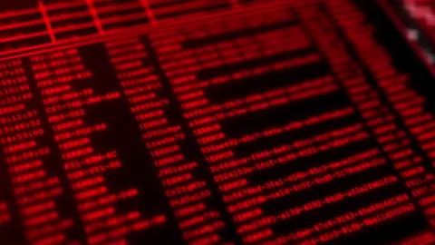 Red Code Warning and Attention message with binary numbers Loop Animation. Stock Footage 157992265