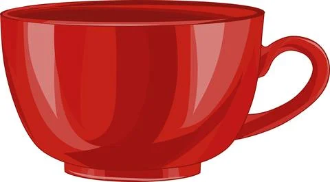 Red Coffee Cup with Handle Illustration