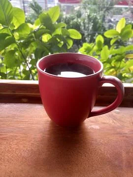 Red coffee cup Fotos de archivo
