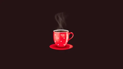 Red coffee cup with steam Stock Footage 219022032