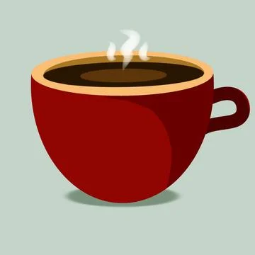 Red Coffee Cup with Steam Stock Illustration