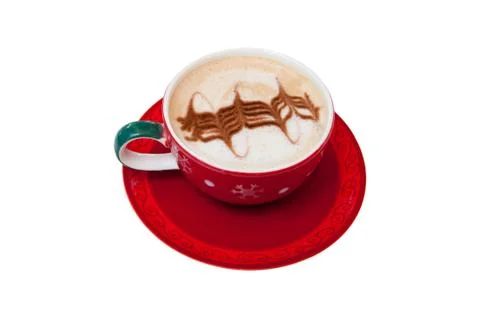 Red coffee cup on white background Stock Photos