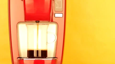 Red coffee machine Stock Footage 8648177