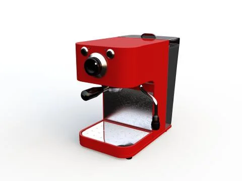 Red coffee machine Stock Illustration