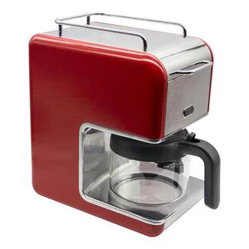 Red coffee maker Stock Photos
