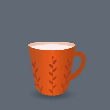 Red coffee mug flat design style. Vector illustration Stock Illustration