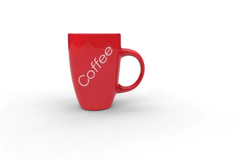 Red Coffee Mug With Label Illustrazione stock