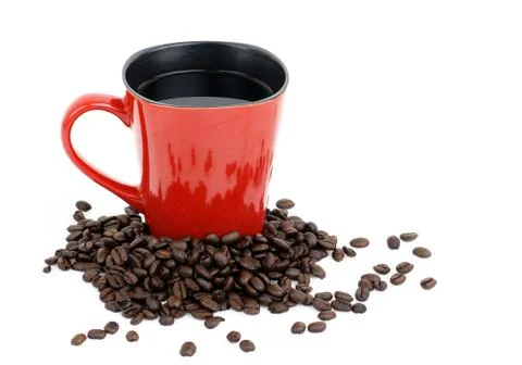 Red coffee mug Stock Photos
