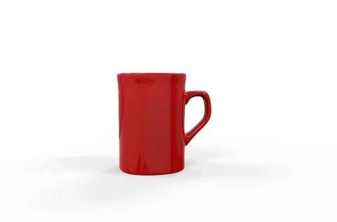 Red Coffee Mug - Side View Stock Illustration