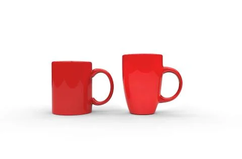 Red Coffee Mugs Stock Illustration