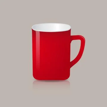 Red coffee or tea cup Stock Illustration