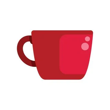 Red coffee or tea cup with handle and bubbles representing hot drink Stock Illustration