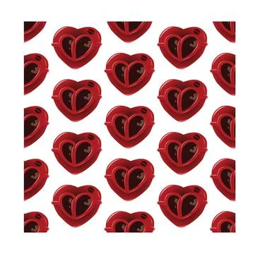 Red coffee pair in the shape of a heart Illustrazione stock