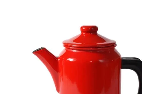 Red coffee pot Stock Photos