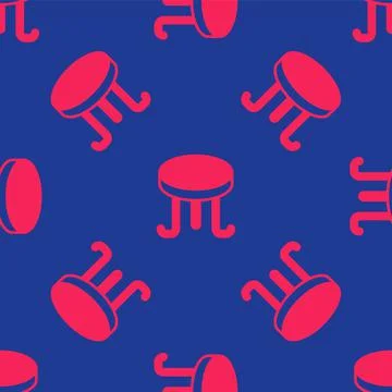 Red Coffee table icon isolated seamless pattern on blue background. Street ca Stock Illustration