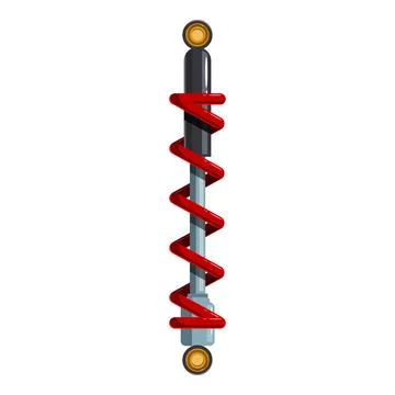 Red coil spring and shock absorber for car suspension enhancing performance Stock Illustration
