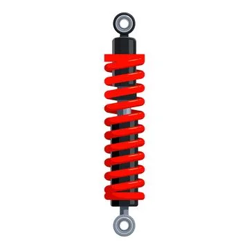 Red coil spring shock absorber isolating vibrations Stock Illustration