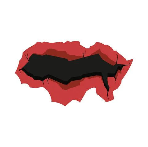 Red collapse wall Stock Illustration