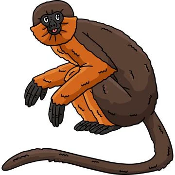 Red Colobus Monkey Cartoon Colored Clipart Stock Illustration
