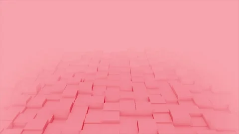 Red color 3d cubes slowly moving blank 3d space background Video stock 307692902