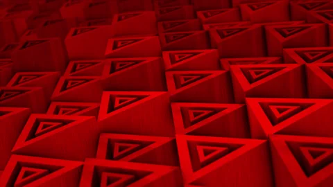 Red color 3d geometrical triangular block moving up and down background Stock Footage 227715261