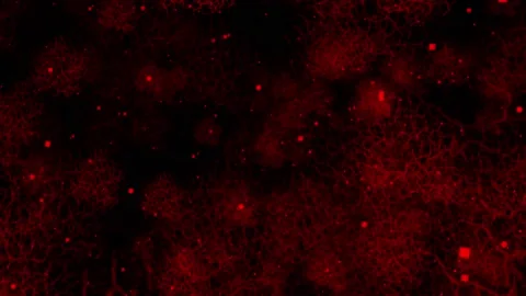Red color 3d mesh of glowing neurons, Technology background Stock Footage 231360784