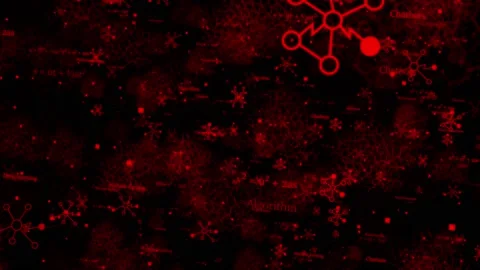 Red color 3d mesh of tech elements and formula , Technology background Stock Footage 231360533