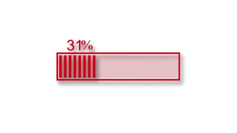 Red color 3d waiting loading bar animation on white background Stock Footage 301617317