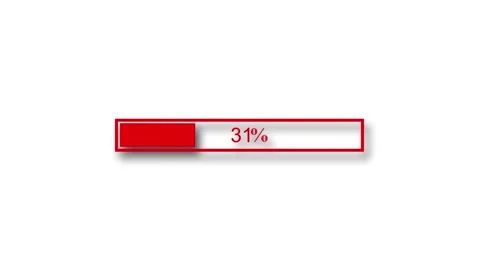 Red color 3d waiting progress bar animation on white background Stock Footage 301617316