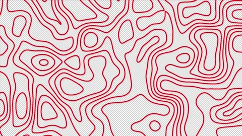 Red color abstract pattern with animation of morphing line as topographic map Stock Footage 243416984