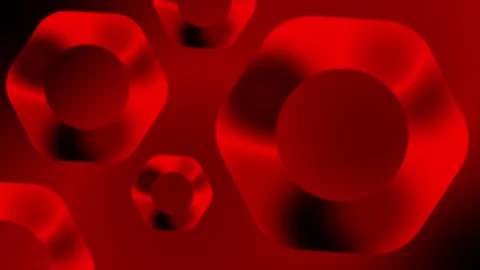 Red color abstract pattern rotating hexagonal shape background Stock-Footage 222033566