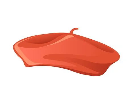 Red color beret hat vector illustration isolated on white background Stock Illustration