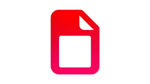 Red color document icon isolate on white background. Stock Illustration