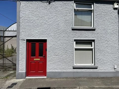 Red color door. Stock Photos