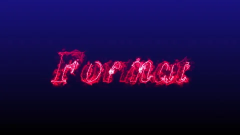 Red Color Format text Glitch effect animation on black background. Digital Stock Footage 276094690