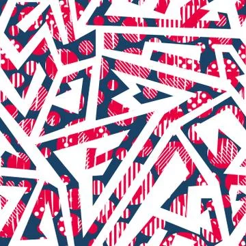 Red color geometric seamless pattern Stock Illustration
